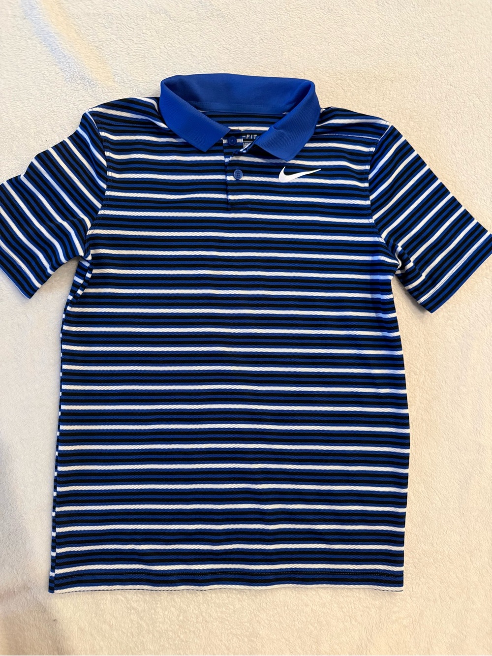 Nike Boys' Blue & White Striped Polo